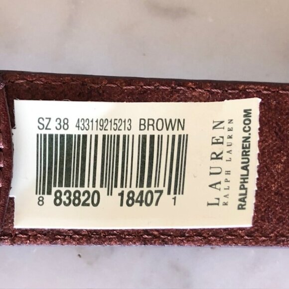 RALPH LAUREN Brown Leather Belt Silver Tone Buckle NWOT - Picture 9 of 16
